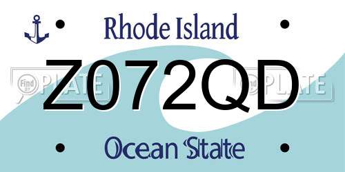 Z072QD Rhode Island License Plate