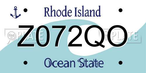 Z072QO Rhode Island License Plate