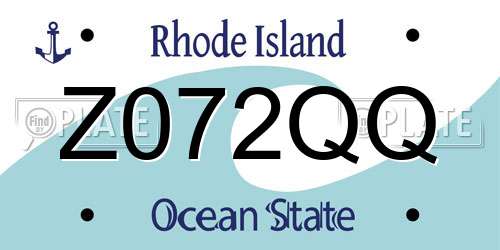 Z072QQ Rhode Island License Plate