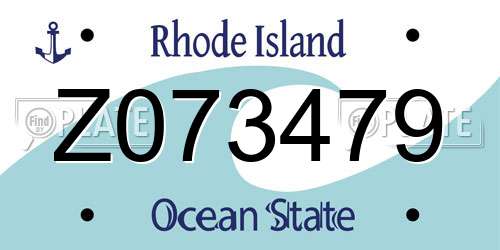 Z073479 Rhode Island License Plate
