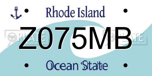 Z075MB Rhode Island License Plate