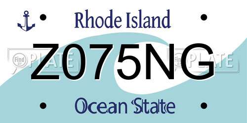 Z075NG Rhode Island License Plate