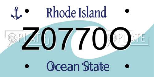 Z0770O Rhode Island License Plate