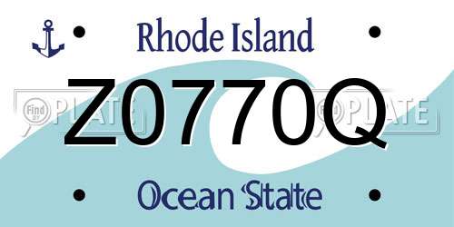 Z0770Q Rhode Island License Plate