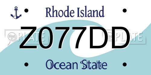 Z077DD Rhode Island License Plate