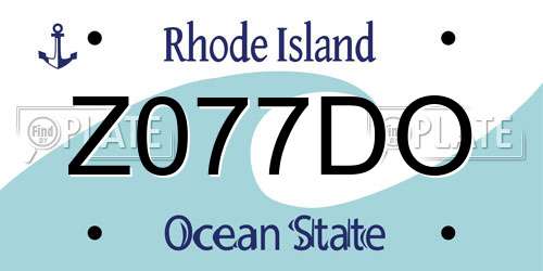 Z077DO Rhode Island License Plate