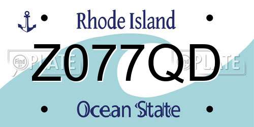 Z077QD Rhode Island License Plate