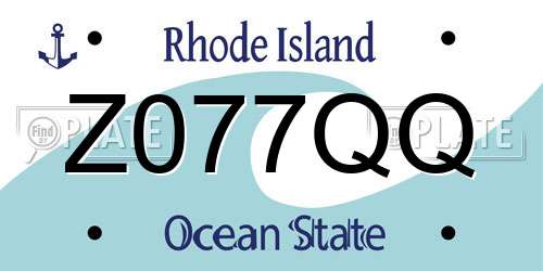 Z077QQ Rhode Island License Plate