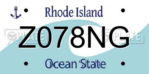 Z078NG Rhode Island License Plate