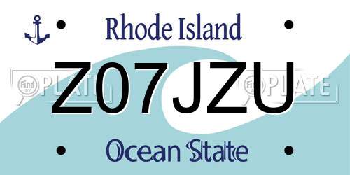 Z07JZU Rhode Island License Plate