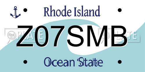 Z07SMB Rhode Island License Plate