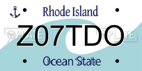 Z07TDO Rhode Island License Plate
