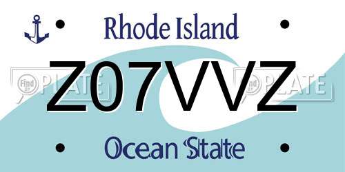 Z07VVZ Rhode Island License Plate