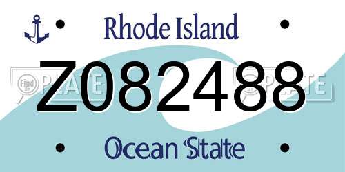 Z082488 Rhode Island License Plate