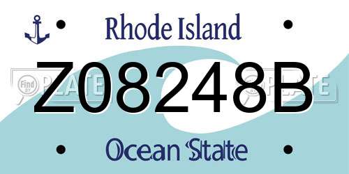 Z08248B Rhode Island License Plate