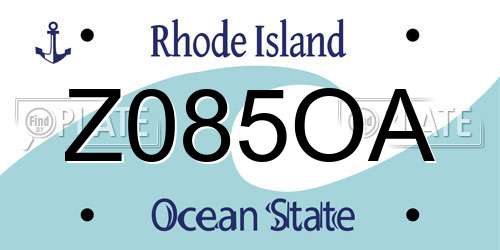 Z085OA Rhode Island License Plate