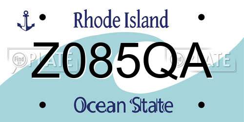 Z085QA Rhode Island License Plate