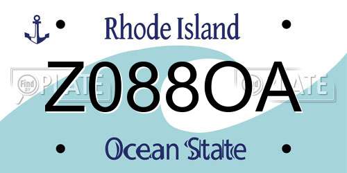Z088OA Rhode Island License Plate
