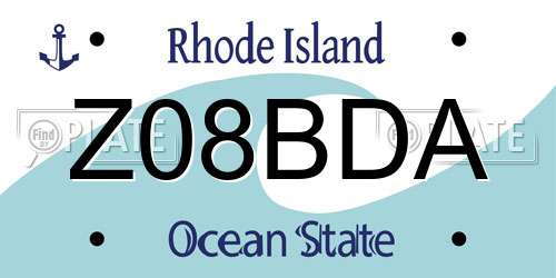 Z08BDA Rhode Island License Plate