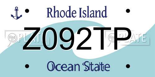 Z092TP Rhode Island License Plate