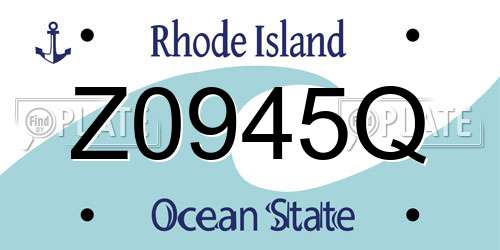 Z0945Q Rhode Island License Plate