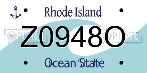 Z0948O Rhode Island License Plate