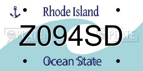 Z094SD Rhode Island License Plate