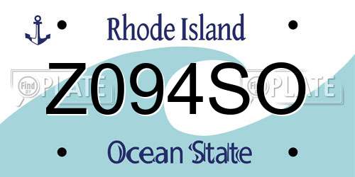 Z094SO Rhode Island License Plate