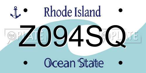 Z094SQ Rhode Island License Plate