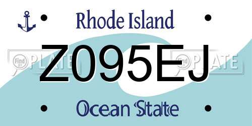 Z095EJ Rhode Island License Plate