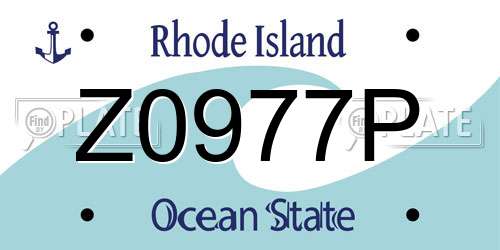Z0977P Rhode Island License Plate