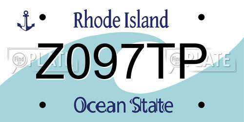 Z097TP Rhode Island License Plate