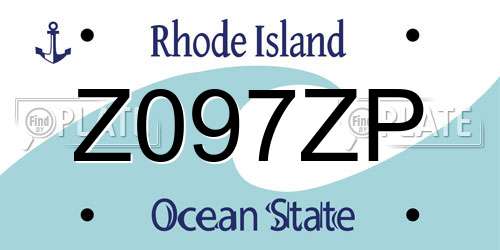 Z097ZP Rhode Island License Plate