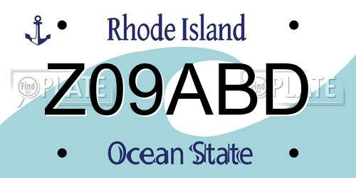 Z09ABD Rhode Island License Plate