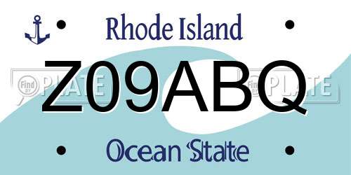 Z09ABQ Rhode Island License Plate