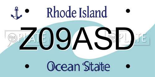 Z09ASD Rhode Island License Plate