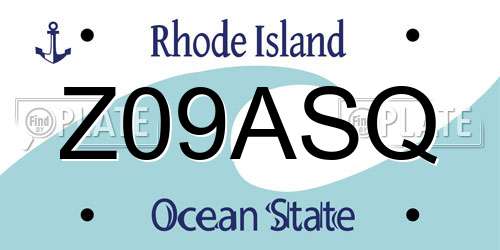 Z09ASQ Rhode Island License Plate