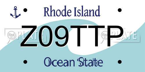 Z09TTP Rhode Island License Plate
