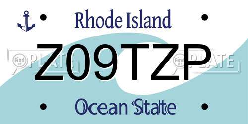 Z09TZP Rhode Island License Plate