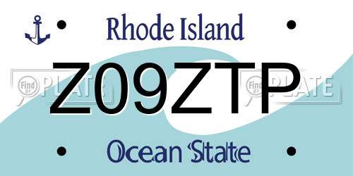 Z09ZTP Rhode Island License Plate