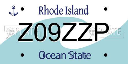 Z09ZZP Rhode Island License Plate