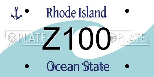 Z100 Rhode Island License Plate