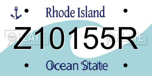 Z10155R Rhode Island License Plate