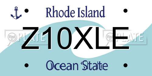 Z10XLE Rhode Island License Plate
