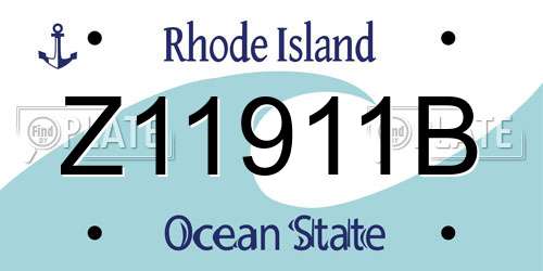 Z11911B Rhode Island License Plate