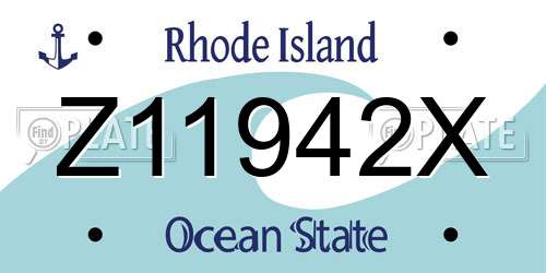 Z11942X Rhode Island License Plate