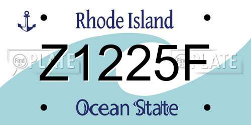Z1225F Rhode Island License Plate