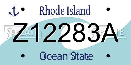 Z12283A Rhode Island License Plate