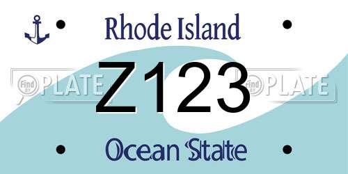 Z123 Rhode Island License Plate