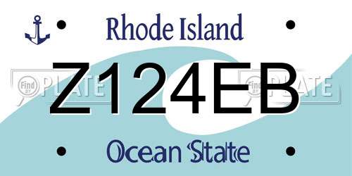 Z124EB Rhode Island License Plate